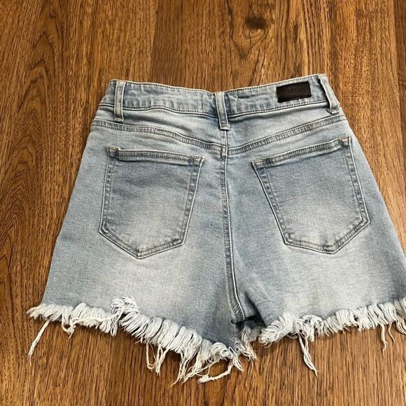 Black Label High Rise Button Fly Shorts With Flayed Hem - Picture 6 of 8